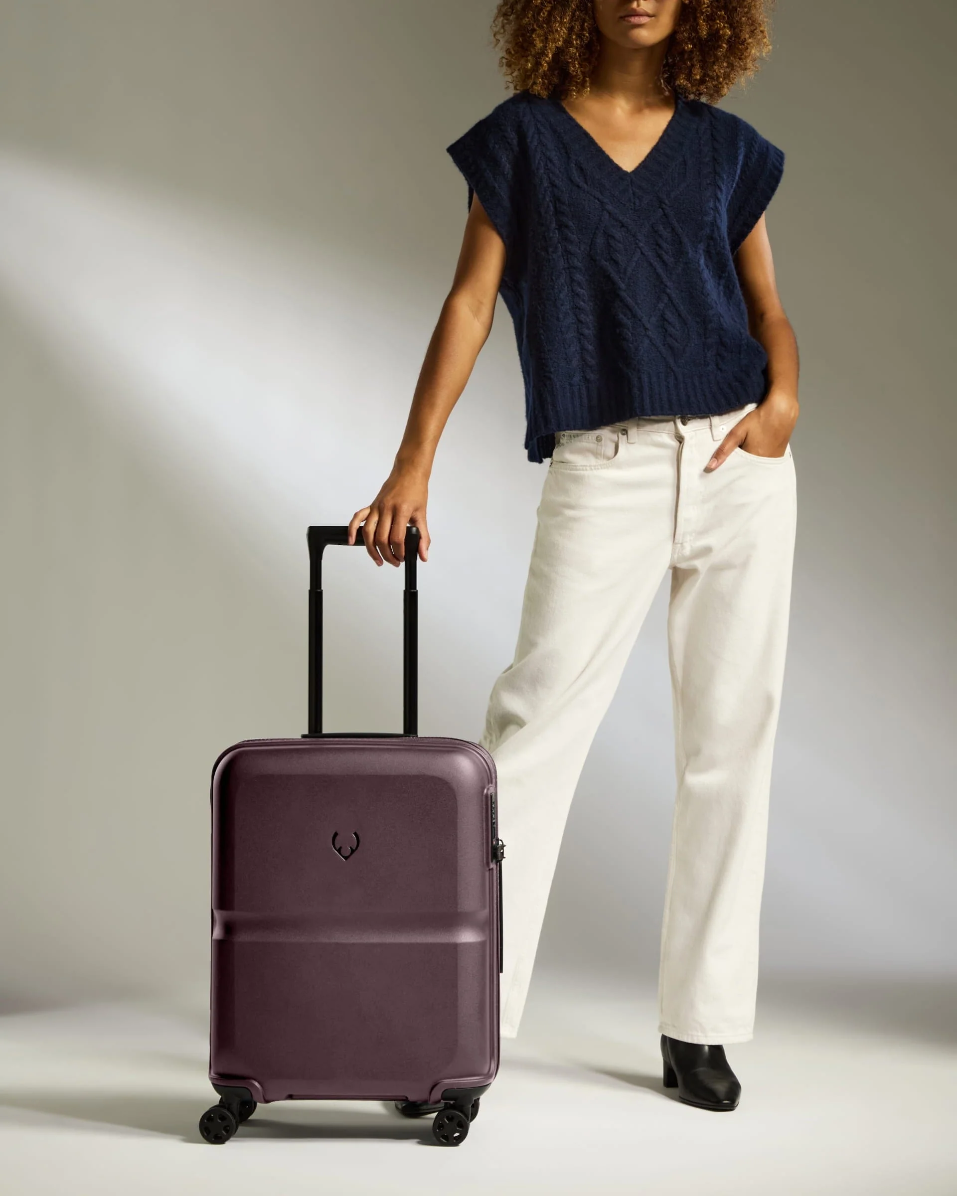 Cabin Suitcase in Lagoon Purple - Single Stripe - Image 2