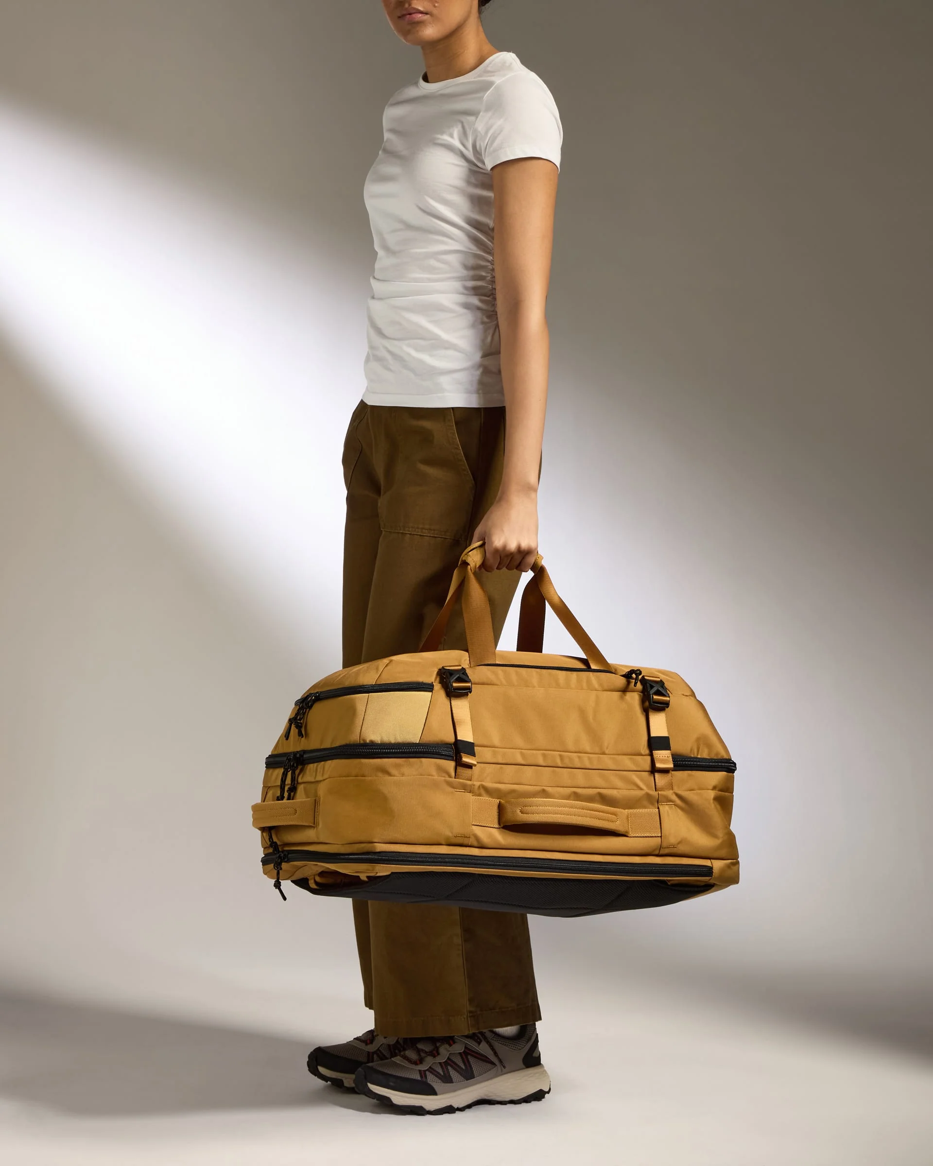 Discovery 60L Hybrid Duffle Backpack in Mustard Yellow - Image 3