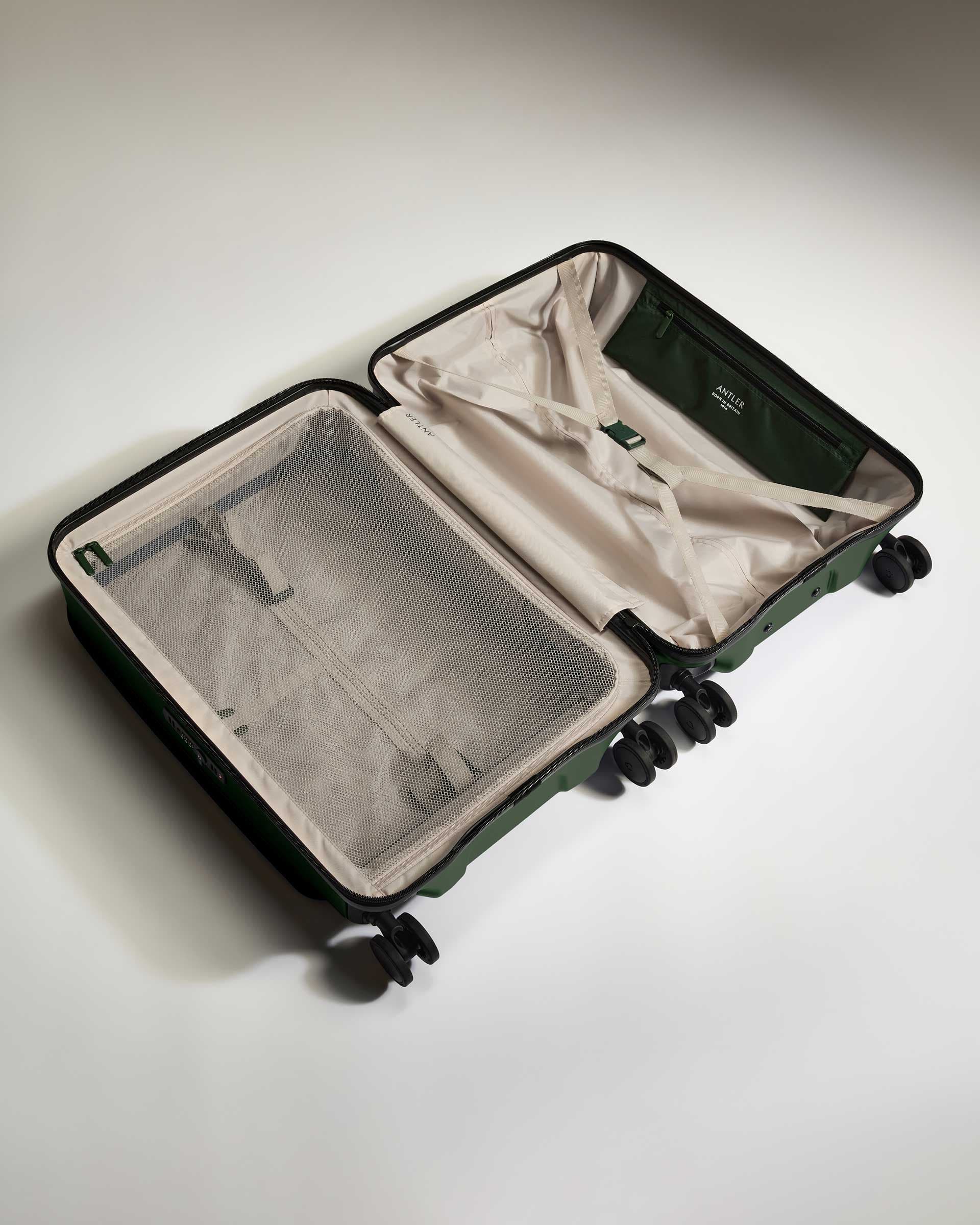 Dual Opening Medium Suitcase in Antler Green - Icon Stripe - Image 5