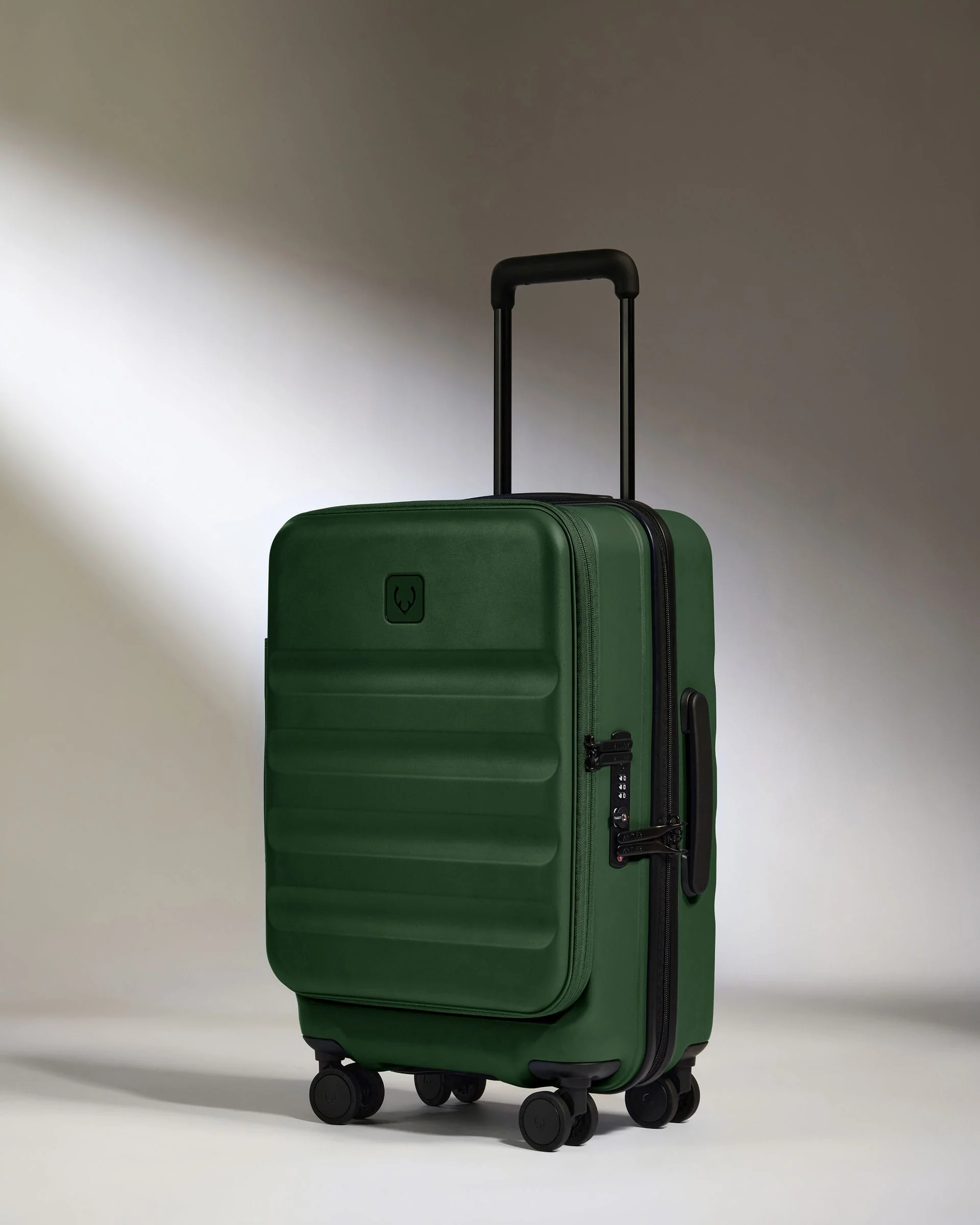 Dual Opening Cabin Suitcase Set in Antler Green - Icon Stripe - Image 4