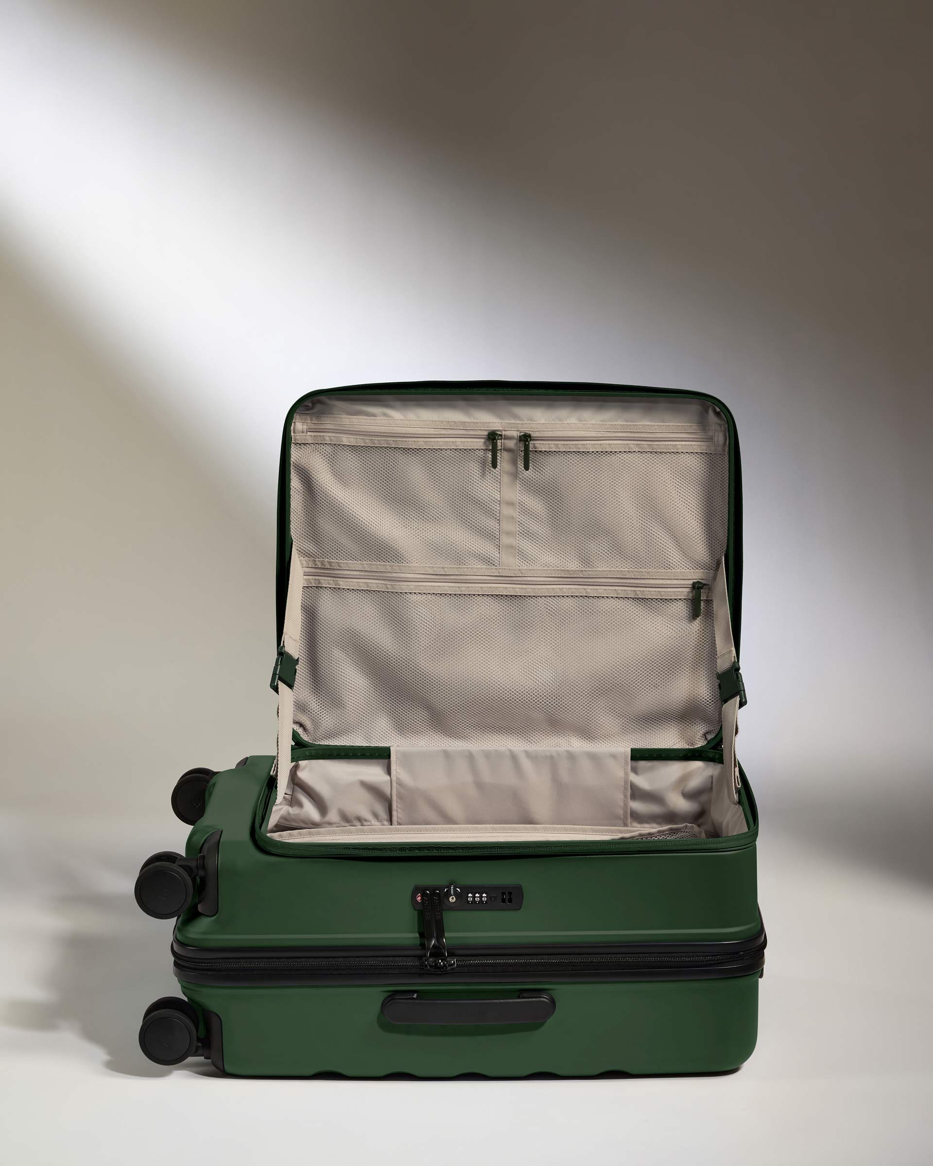 Dual Opening Cabin Suitcase Set in Antler Green - Icon Stripe - Image 8