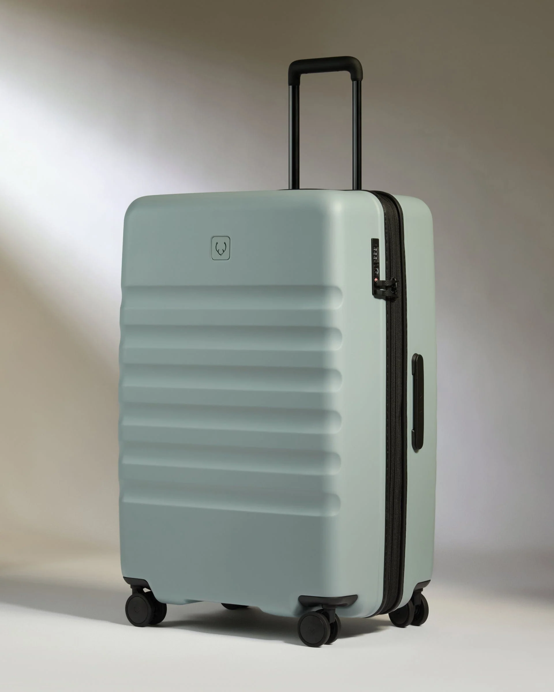 Expandable Cabin Suitcase Set in Mist Blue - Icon Stripe - Image 5