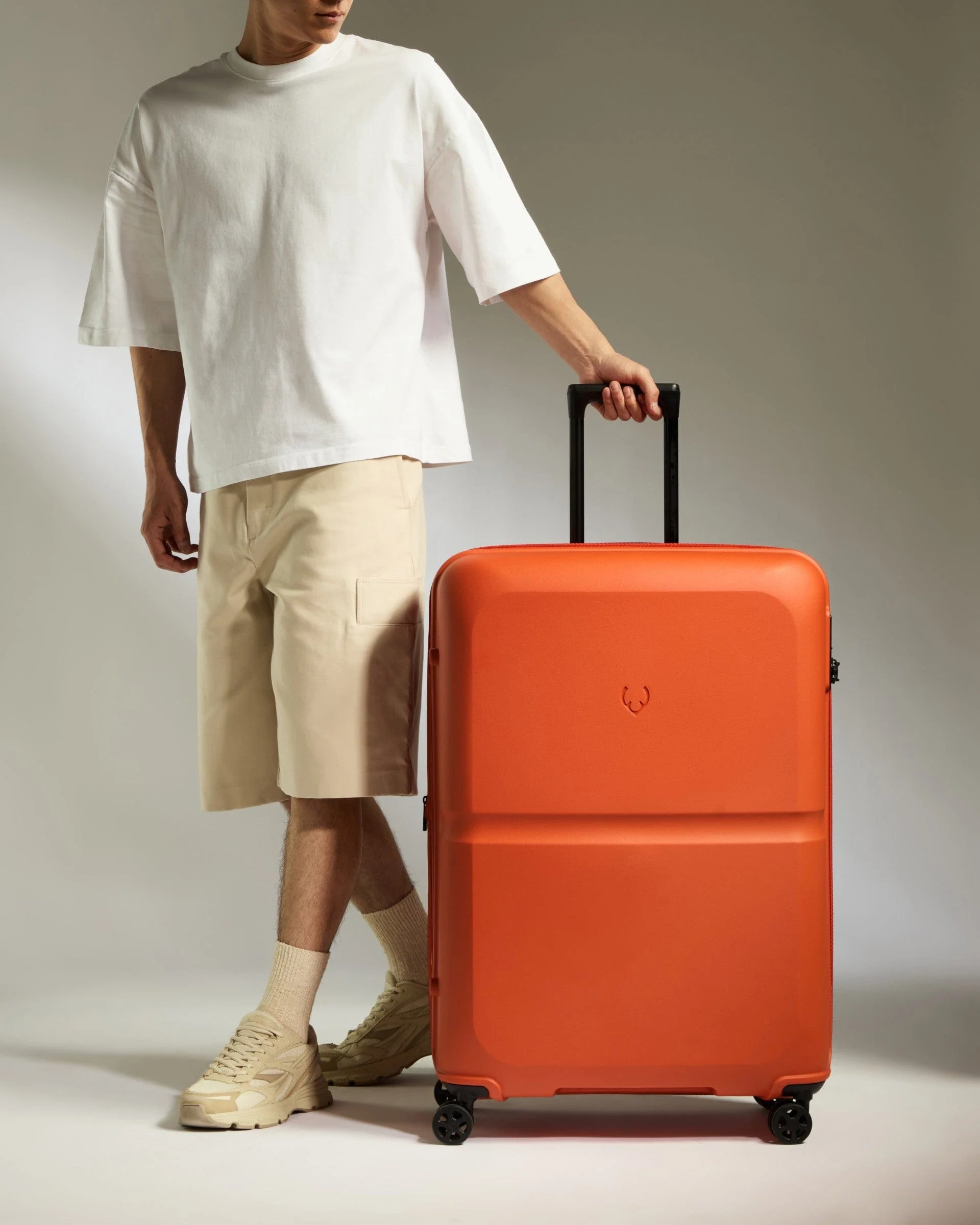 Large Suitcase in Ember Orange - Single Stripe - Image 3
