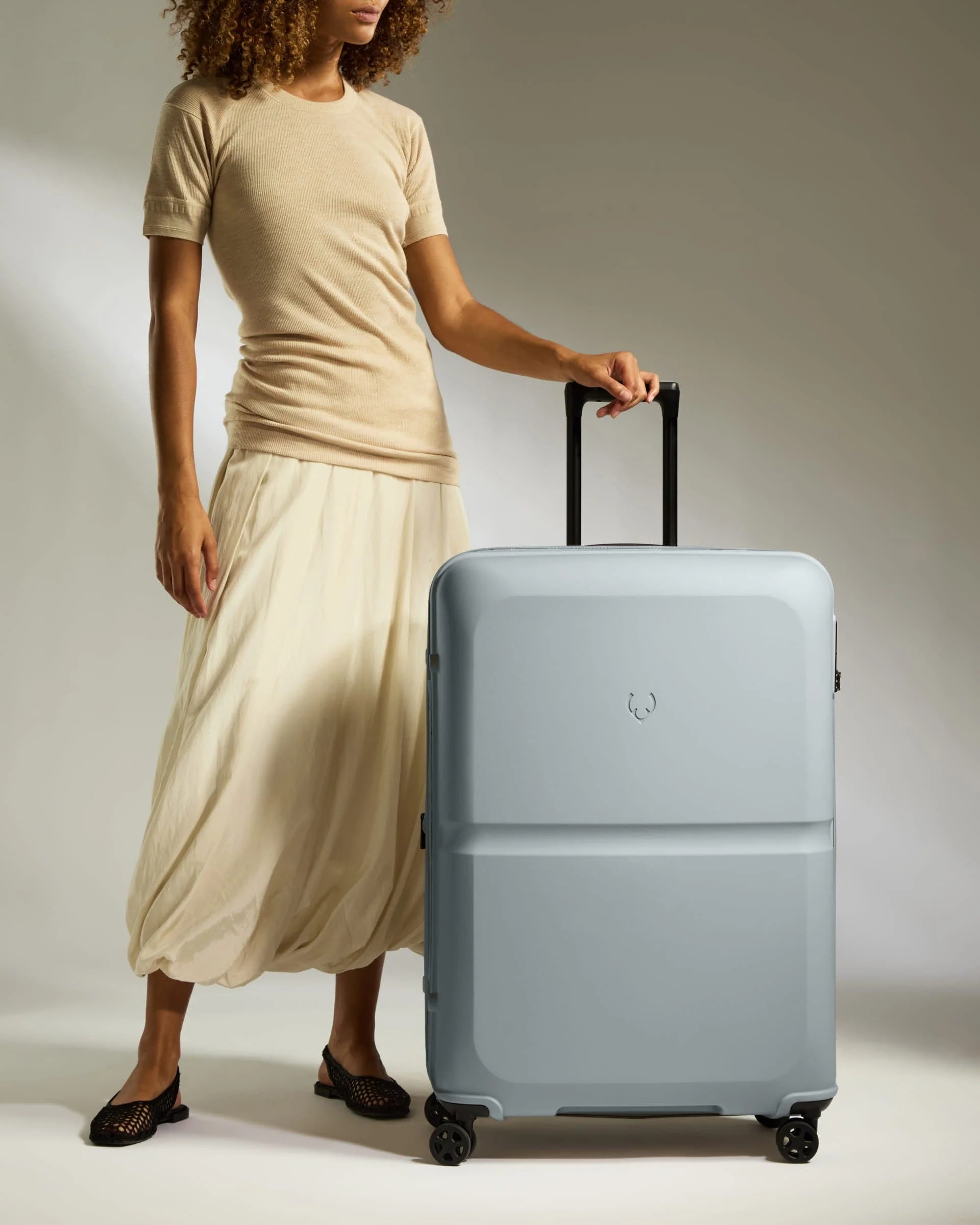 Large Suitcase in Salt Blue - Single Stripe - Image 2