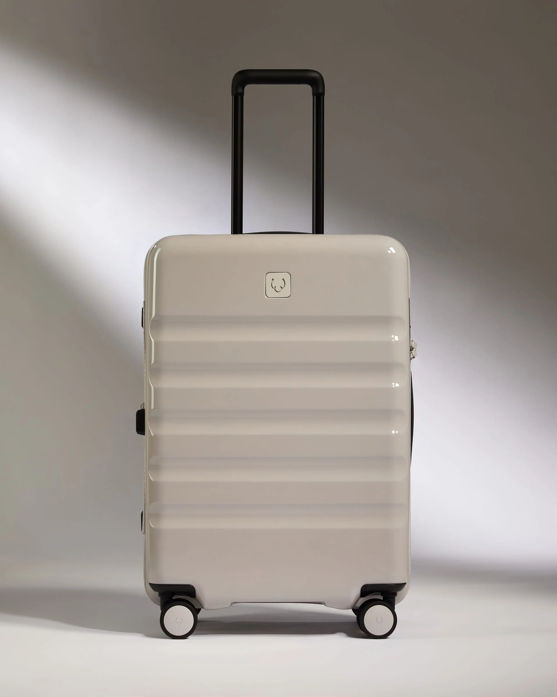 Medium Suitcase in Taupe Gloss - Icon Stripe - Image 5