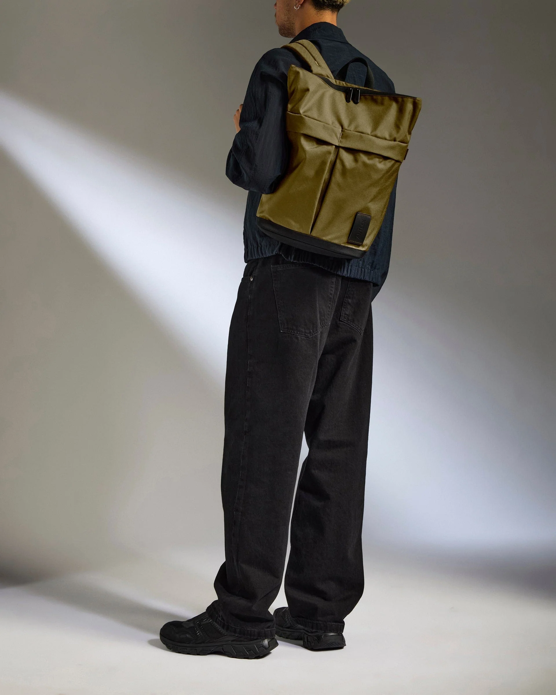 Urban Core Zip Top Backpack in Olive Green - Image 2